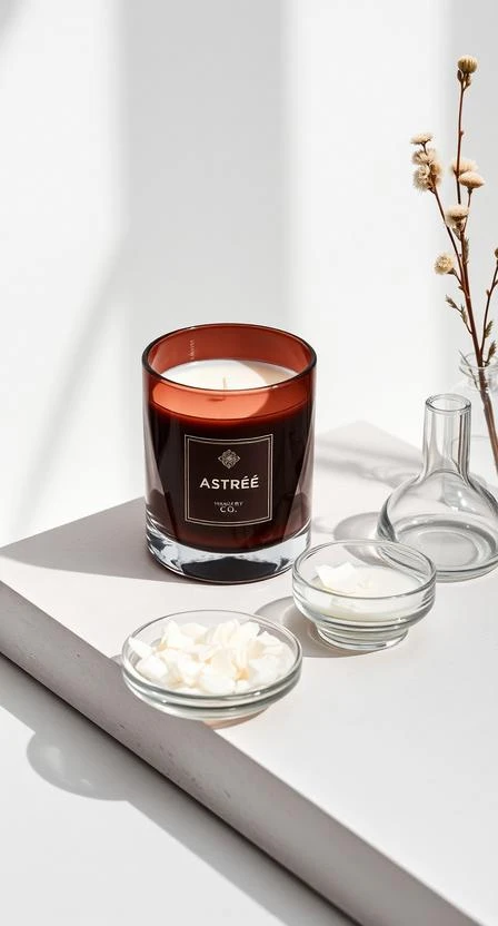 Soy wax and premium fragrance oils used by Astreé Co.